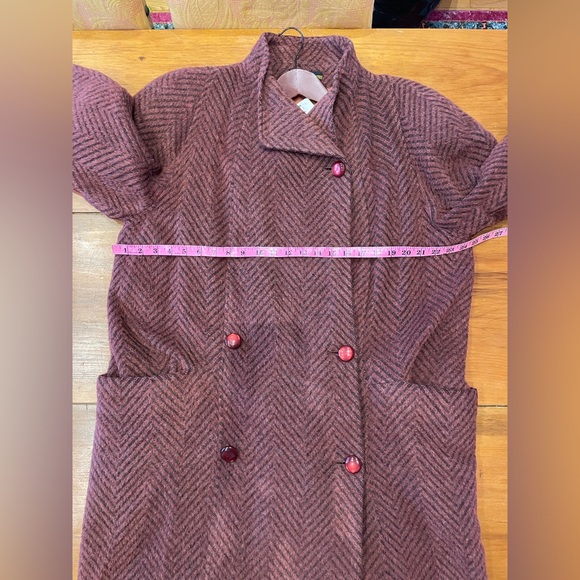 Women’s 1980s Oversized Maroon Wool Dress Jacket - Picture 7 of 11